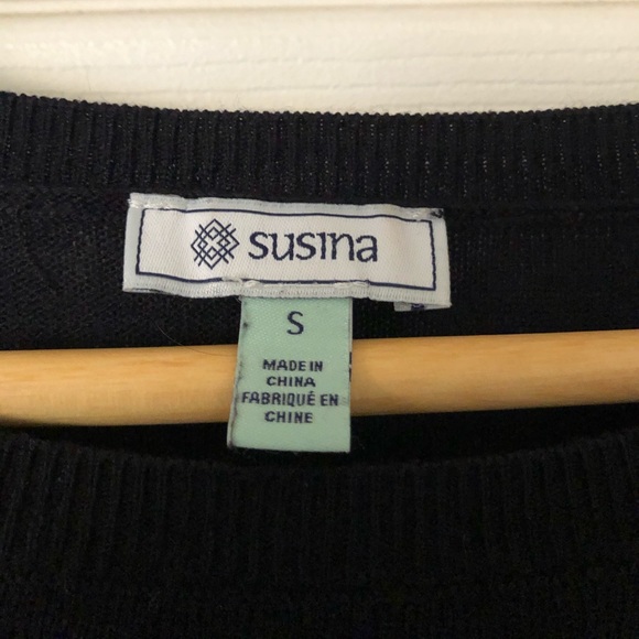 Susina Black and Red Flannel Pullover Sweater - Picture 3 of 5